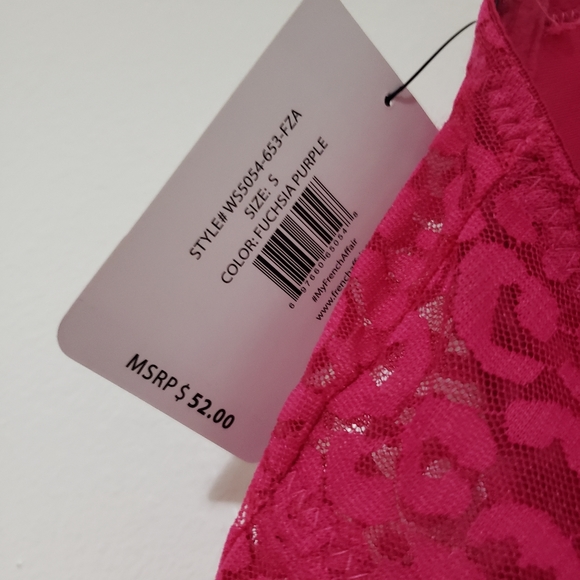 FRENCH AFFAIR Push Up BodySuit Lacey Cheetah Print Pink - Picture 14 of 16